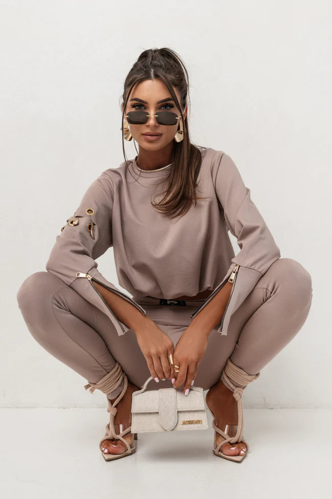 Komplet Premium Agrafka - Beżowy